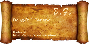 Dongó Ferenc névjegykártya