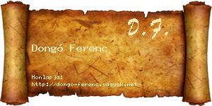 Dongó Ferenc névjegykártya