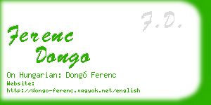 ferenc dongo business card